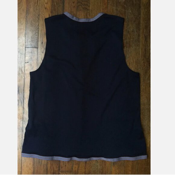 J Crew Tank Top With Embroidered Trim in Navy Blue - Picture 7 of 8